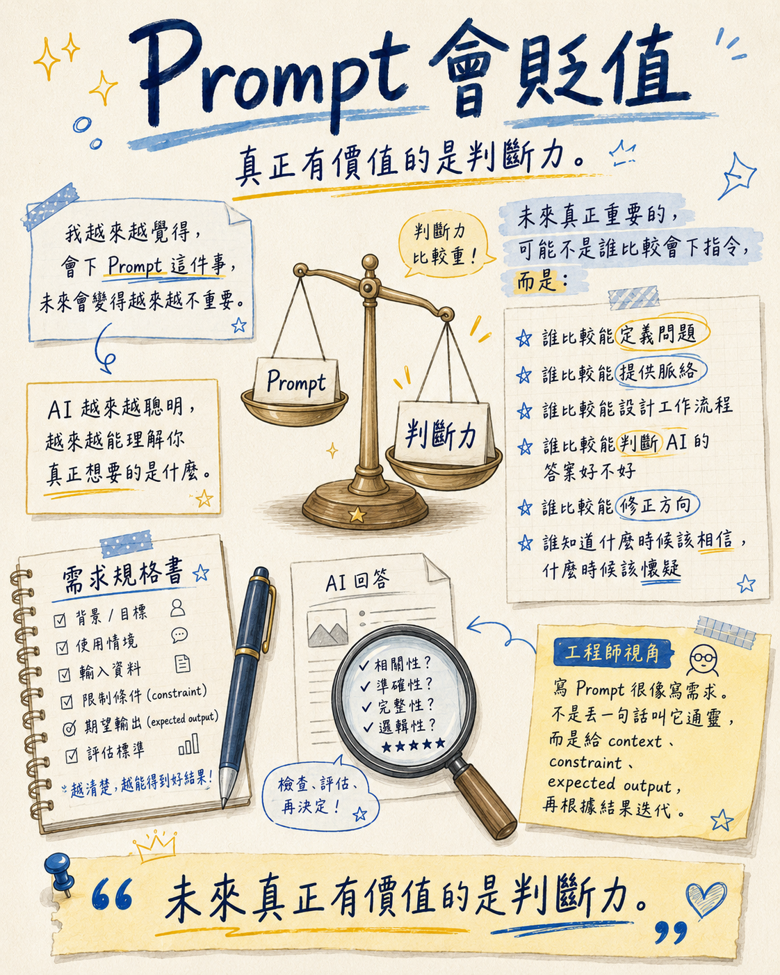 Prompt 會貶值,真正有價值的是判斷力